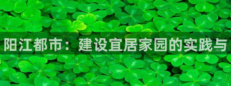 天狮娱乐推荐：阳江都市：建设宜居家园的实践与