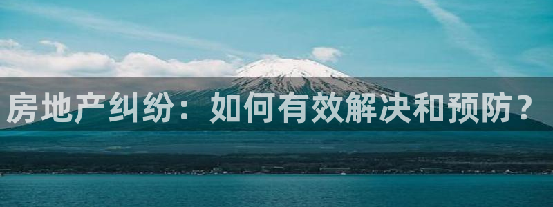 天狮娱乐 送彩金酷赢：房地产纠纷：如何有效解决和预防？