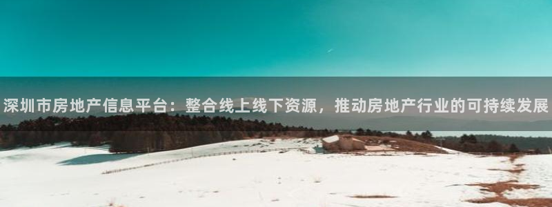 天狮娱乐来0 1311：深圳市房地产信息平台：整合线上线下资