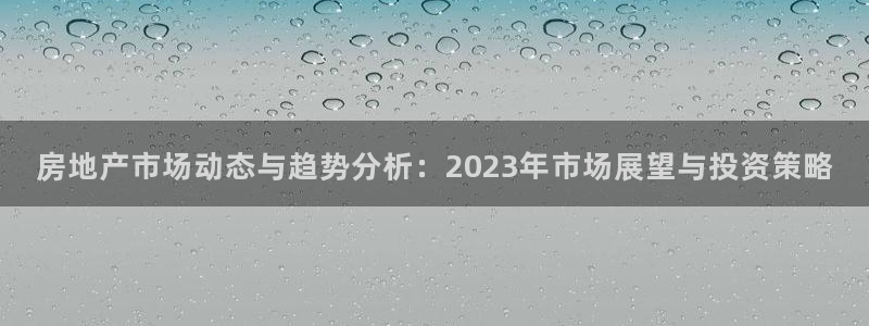 天狮娱乐主管：房地产市场动态与趋势分析：2023年市场展望与