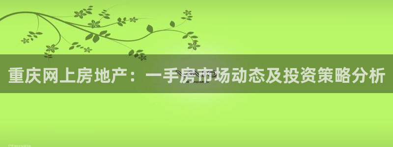 天狮娱乐挂机软件：重庆网上房地产：一手房市场动态及投资策略分